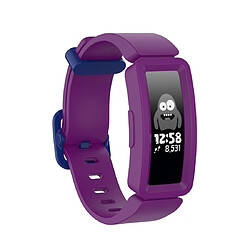 Wewoo Bracelet pour montre connectée Fitbit Inspire HR / Ace 2 Silicone Smart Watch de remplacement Violet + Boucle bleue