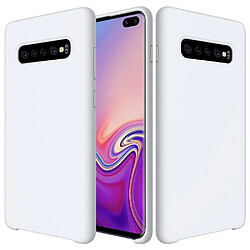 Coque en silicone liquide blanc pour votre Samsung Galaxy S10 Plus