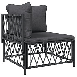 Acheter Maison Chic Salon de jardin 6 pcs avec coussins - Table et chaises d'extérieur - Mobilier/Meubles de jardin Moderne anthracite acier -MN55164