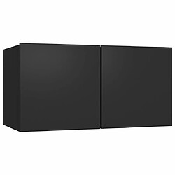 Maison Chic Ensemble de meubles TV 4 pcs | Banc TV Moderne pour salon | Meuble de Rangement - Noir Aggloméré -MN40929 pas cher