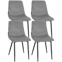 Non Lot de 4 chaises Telde en velours