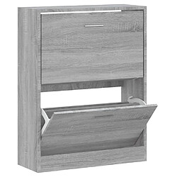 Maison Chic Armoire à Chaussures,Meuble de Rangement à Chaussures Sonoma gris 63x24x81 cm Bois d'ingénierie -MN55453