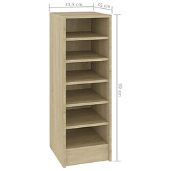 vidaXL Armoire à chaussures Chêne Sonoma 31,5x35x90 cm Bois ingénierie pas cher