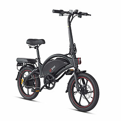 Acheter Vélo Électrique Pliant DYU D16 16 Pouces 25km/h - Moteur 250W Batterie 36V6Ah Freins à Disque - Noir