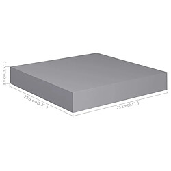 vidaXL Étagère flottante murale gris 23x23,5x3,8 cm MDF pas cher