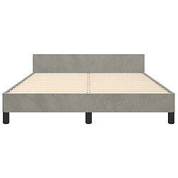 Maison Chic Lit adulte - Cadre Structure de lit avec tête de lit Contemporain Gris clair 140x200 cm -MN30897 pas cher