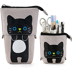 Trousse à Crayons Télescopique en Toile Durable avec Motif de Chat Mignon - Etuis à Crayons pour Garçons Filles Etudiants et Fournitures de Bureau, Rose