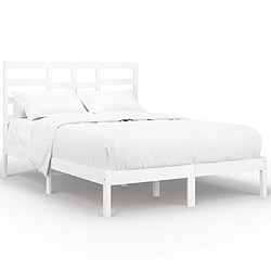 Maison Chic Lit adulte - Lit simple Cadre de lit,Structure du lit Contemporain Blanc Bois massif 120x200 cm -MN80974