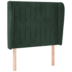 Maison Chic Tête de lit moderne avec oreilles pour chambre - Décoration de lit Vert foncé 93x23x118/128 cm Velours -MN14932