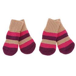 chaussettes d'hiver pour animaux de compagnie chien plancher grip chaussettes chaussures bottes antidérapant griffe couverture l rouge pas cher