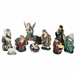 Lot de 11 Santons Crèche 9cm Multicolore