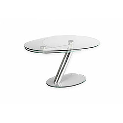 Avis Inside 75 Table de repas extensible ZESTE plateau en verre Piétement CHROME