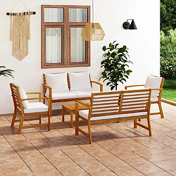 Maison Chic Salon de jardin 5 pcs - Table et chaises d'extérieur - Mobilier/Meubles de jardin Moderne avec coussin Bois d'acacia solide -MN94781