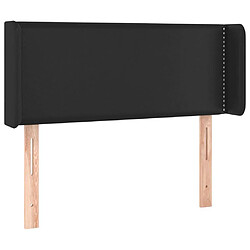 Avis Maison Chic Tête de lit scandinave à LED,meuble de chambre Noir 93x16x78/88 cm Similicuir -MN47679