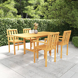 Maison Chic Salon de jardin 5 pcs - Table et chaises d'extérieur - Mobilier/Meubles de jardin Moderne Bois de teck massif -MN22712