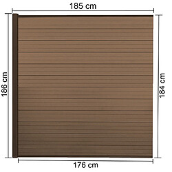 Acheter Mendler Pare-vue WPC Sarthe, clôture coupe-vent, poteaux alu ~ set de 2, 3,75m teck