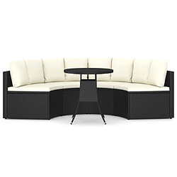 Avis Maison Chic Salon de jardin 5 pcs + coussins - Mobilier/Meubles de jardin - Table et chaises d'extérieur Résine tressée Noir -MN22167