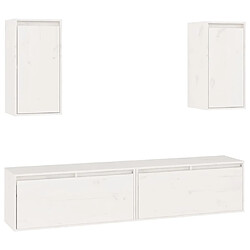 Maison Chic Meubles TV 4 pcs pour salon Blanc Bois massif de pin -MN17876