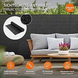 Ecd Germany Filet de protection visuelle de jardin natte en PVC 120x300cm clôture anthracite