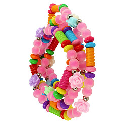 Avizar Bijou Téléphone Bracelet Perles et Roses 110cm Collection Summer Multicolore