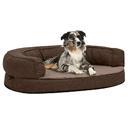 vidaXL Matelas de lit ergonomique de chien 75x53 cm Polaire Marron