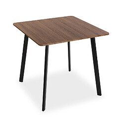 Versa Table à manger pour Cuisine ou Salle à manger Klaudia 80x80x75cm,Bois, PVC et métal, Marron et noir