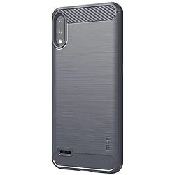 Coque en TPU MOFI anti-rayures, texture fibre de carbone, surface brossée gris pour votre LG K22/K22 Plus