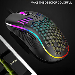 Universal Colorful Wired Hole Mouse Lightweight Beehive Profession Gamers 7200DPI RVB GAMING CRIE