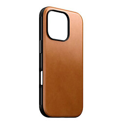 Nomad Coque pour iPhone 16 Pro Compatible MagSafe Antichocs en Cuir Marron clair