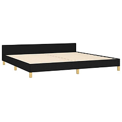 Acheter Maison Chic Lit adulte - Cadre Structure de lit avec tête de lit Contemporain Noir 200x200 cm Tissu -MN32803