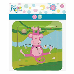 BigBuy Fun Puzzle Kiokids 4 pcs (15 x 15 cm)