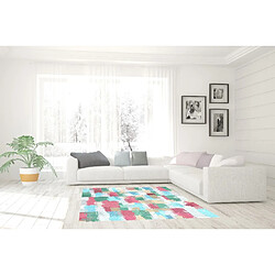 HOMEMANIA Tapis Imprimé Brushed Parquet 1 - Géométrique - Décoration de Maison - Antidérapant - Pour Salon, séjour, chambre à coucher - Multicolore en Polyester, Coton, 60 x 100 cm