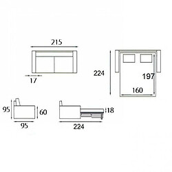 Acheter Inside 75 Canapé lit 3-4 places MASTER convertible EXPRESS 160 cm polyuréthane Rouge MATELAS 18 CM INCLUS