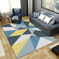 Tapis de Salon Chambre Design Moderne 160x230cm Bleu et Jaune pas cher