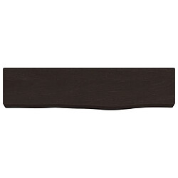 Avis vidaXL Étagère murale marron foncé 40x10x4 cm bois chêne massif traité