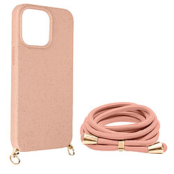 Avizar Coque cordon pour iPhone 15 Pro Max Silicone Recyclable Classic Case Bio Rose