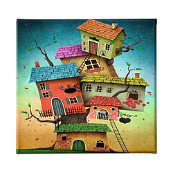 EPIKASA Impression sur Toile pour Enfants Maison Sur L'arbre, Multicouleur, Polyester, 60x3x60 cm