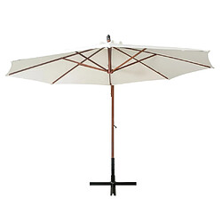 Avis Maison Chic Parasol Jardin | Parasol 350 cm Poteau de bois Blanc - GKD67180