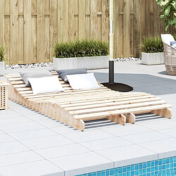 Maison Chic Bain de soleil,Lot de 2 Chaises longues 205x60x31,5cm bois massif de pin -GKD87068