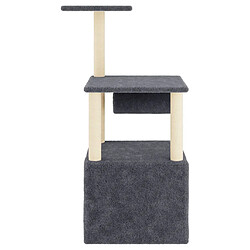 Helloshop26 Arbre à chat meuble tour grimper jouet grattage grattoir escalade plateforme avec griffoirs en sisal foncé 109,5 cm gris 02_0022641