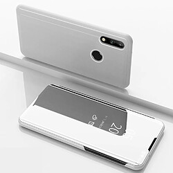 Coque en TPU + PU voir la surface du miroir de la fenêtre avec support argent pour votre Huawei P40 Lite E/Y7p