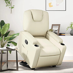 Maison Chic Fauteuil Relax pour salon, Fauteuil inclinable Crème Similicuir -GKD42810