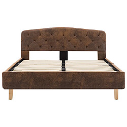 Acheter Maison Chic Lit adulte - Lit simple Cadre de lit,Structure du lit Contemporain Marron Similicuir daim 120 x 200 cm -MN28648