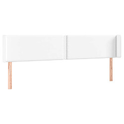 vidaXL Tête de lit avec oreilles Blanc 163x16x78/88 cm Similicuir