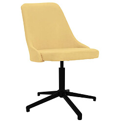 vidaXL Chaise pivotante de salle à manger Jaune Tissu