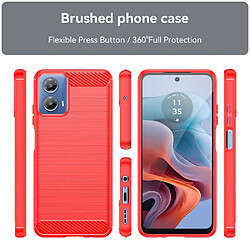 Htdmobiles Coque pour Motorola Moto G34 5G - housse etui silicone gel carbone + verre trempe - ROUGE