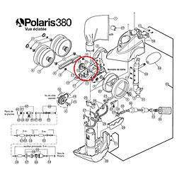 Poulie d'entraînement et arbre moteur pour polaris 380 - 9-100-1007 - POLARIS