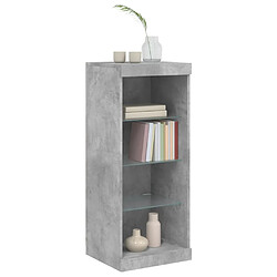 Acheter Maison Chic Commode Buffet - Meuble de rangement avec lumières LED gris béton 41x37x100 cm -GKD68554