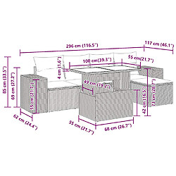 vidaXL Salon de jardin avec coussins 6 pcs beige résine tressée pas cher