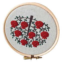 Kit de broderie estampée au point de croix avec cercle à broder - Fleur CD003